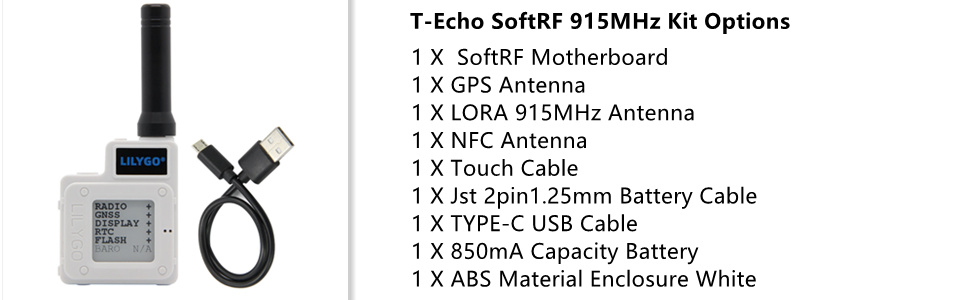 【新品未使用】LILYGO TTGO SotfRF T-Echo 915mhz LILYGO® TTGO SoftRF T-Echo NRF52840 LoRa SX1262 433/868