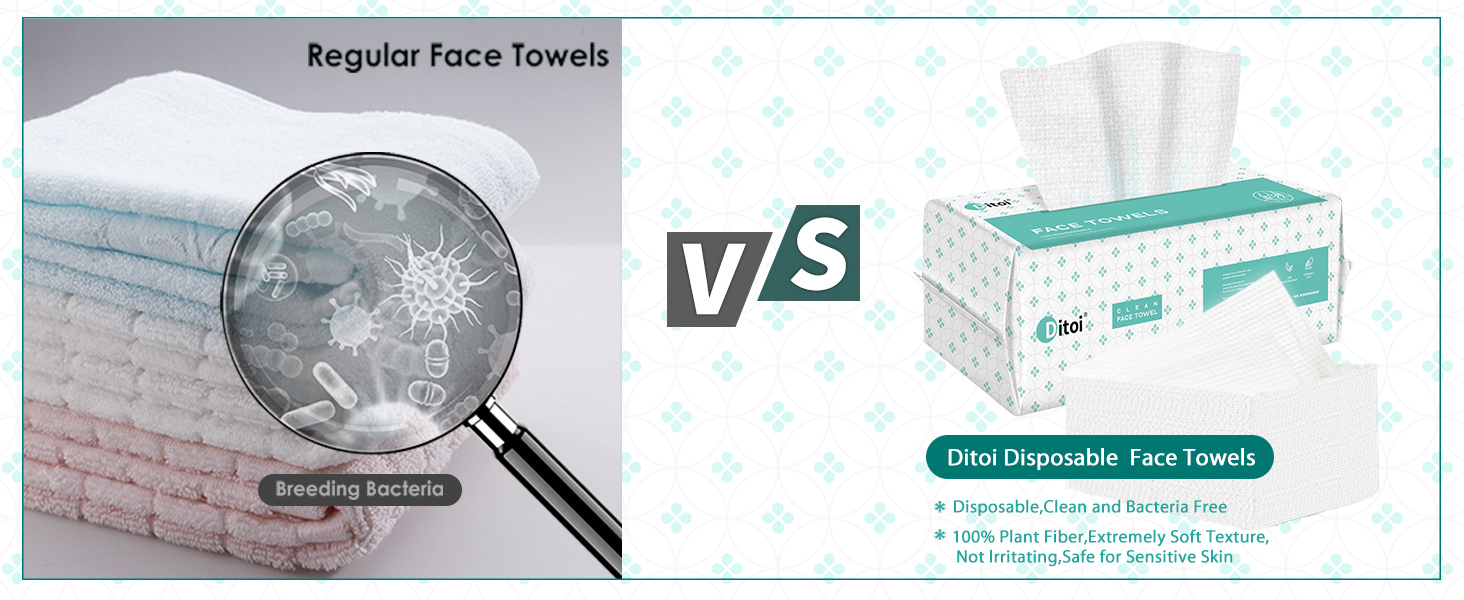 Ditoi Disposable Face Towels, Biodegradable Facial