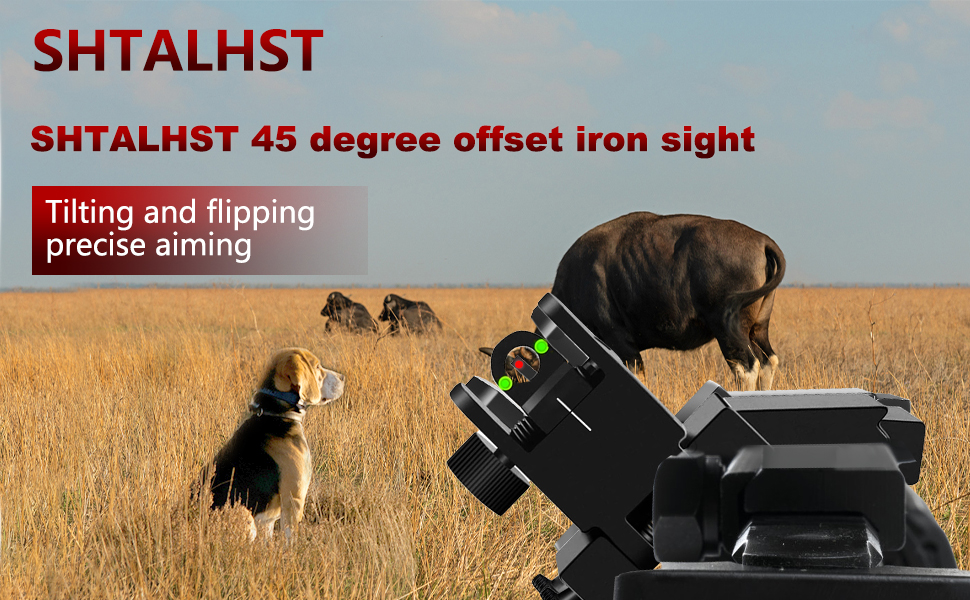 SHTALHST Iron Sights,45 Degree Offset Flip Up Sights,Flip