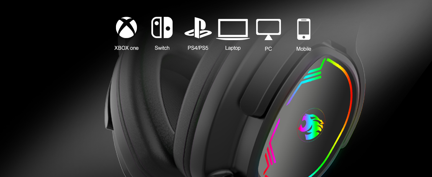 Over-Ear Gaming Headphones for PC,PS4,PS5,Xbox Series,Switch