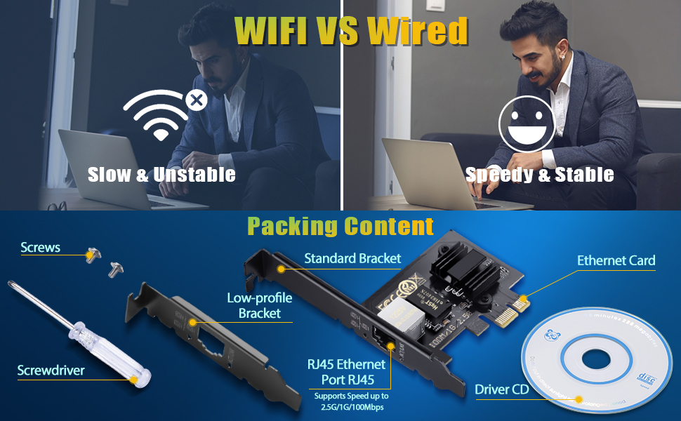 2.5GBaseT PCI Express Gigabit Network Card for Gaming