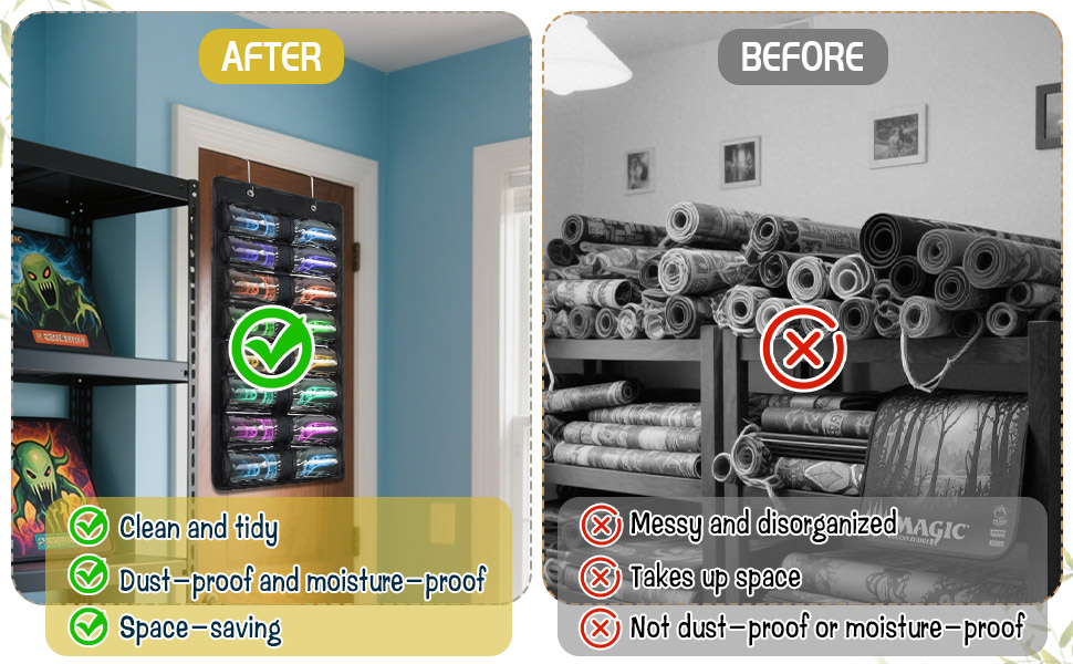 Hangable Holder for MTG Playmats with Hooks