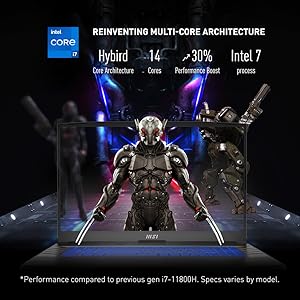 front view of laptop with a glowing blue keyboard