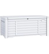 DWVO Large Deck Box 120 Gallon Waterproof Outdoor Storage Box, Extra Large Outdoor Storage Bin, R...