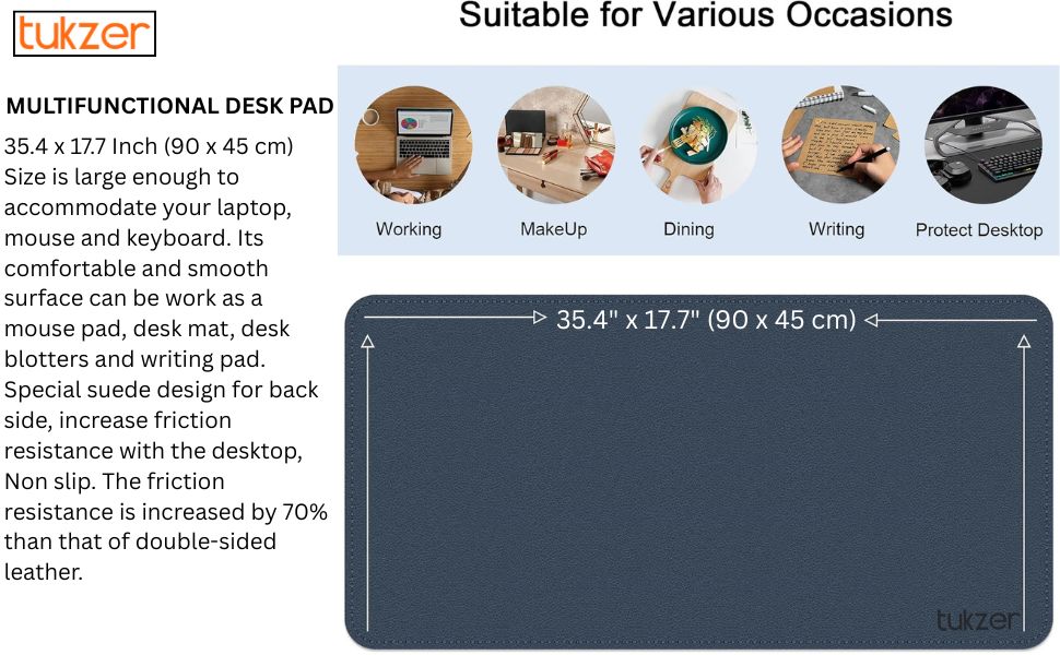 Tukzer Extended Vegan PU Leather Mouse Pad Desk mat