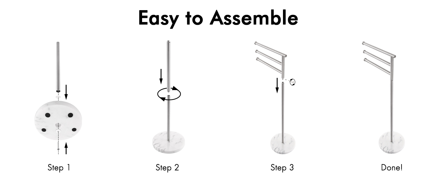KES Free Standing Towel Rail for Bathroom, Towel Stand with Swivel Arms