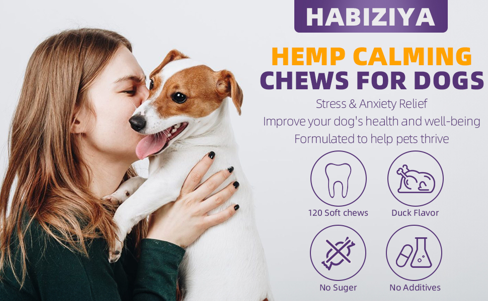 Amazon.com : HABIZIYA Hemp Calming Chews for Dogs Dog Calming Treats