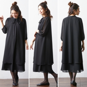 パール リボン ワンピース ブラックフォーマル 喪服 礼服 洗える パール リボン ワンピース ブラックフォーマル 喪服 礼服 洗える