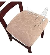 Genina Waterproof Chair Seat Covers Dining Room Chair Covers Stretch Seat Cover for Dinning Room ...
