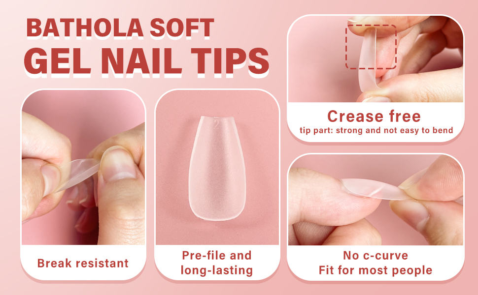 Bathola 960 pcs Gel Extension Nail Kit,Full Cover Gel Nail