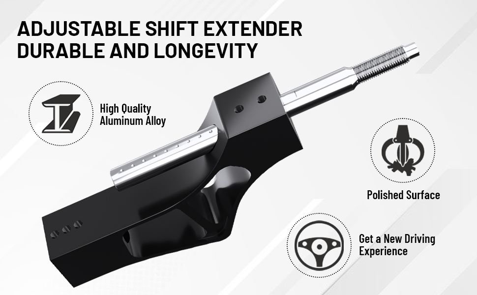 Endxedo Car Gear Shifter Extender Kit Adjustable Stainless