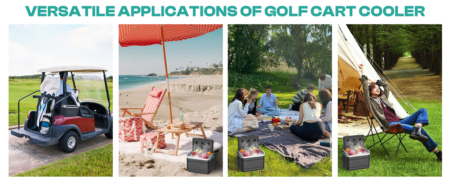 Drive-up golf cart cooler