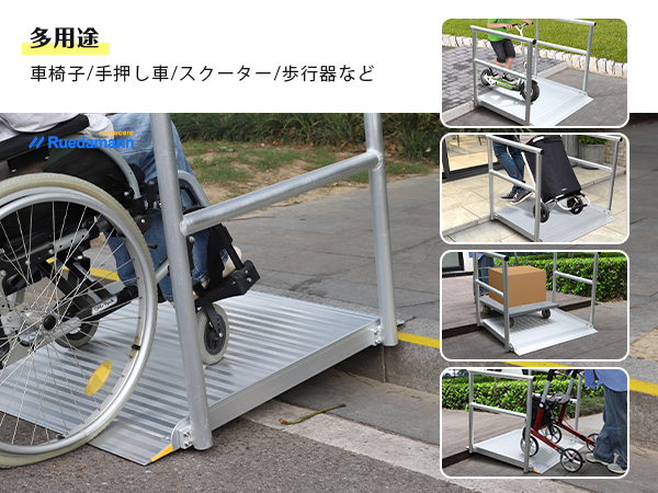 Amazon.co.jp: Ruedamann 車椅子 スロープ 長さ91cm 幅広91cm 耐