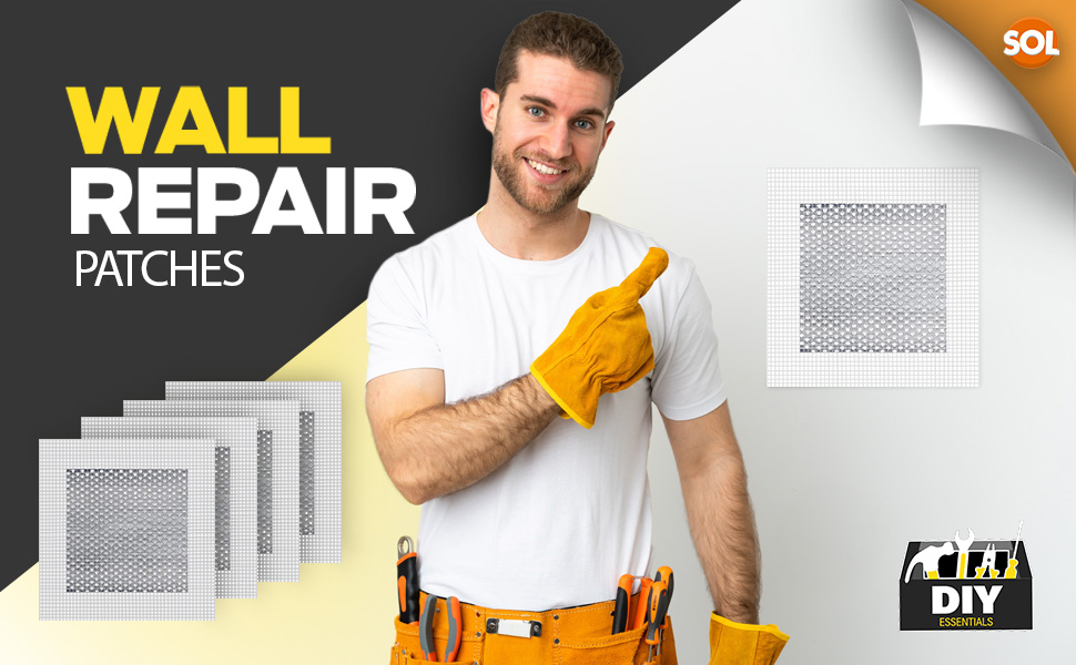 4pk Wall Repair Patch 10 x 10cm Plasterboard Repair Wall Patch Self