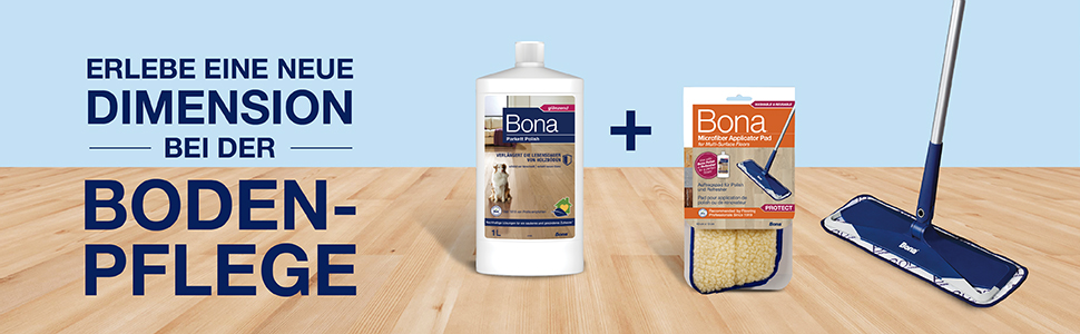 Erlebe eine neue Dimension bei der Bodenpflege mit Parkett Polish, Auftragspad Bona Mikrofaser-Mopp