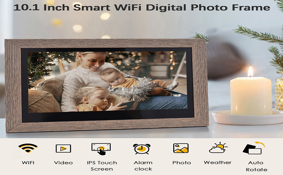 Camnoon 10.1 Inch WiFi Digital Photo Frame Cloud Digital Picture Frame