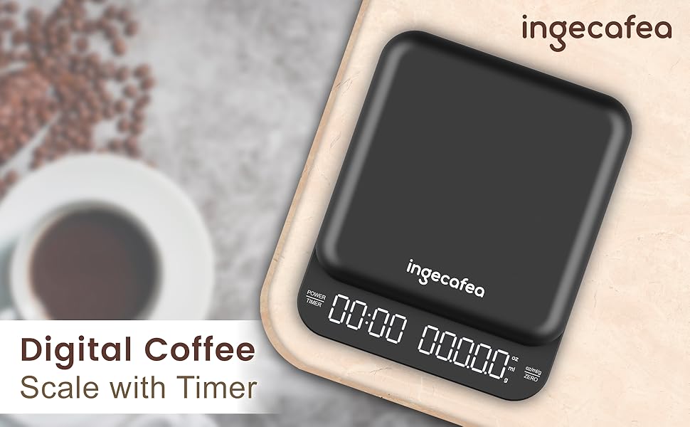 Espresso Scale with Timer, Ingecafea Digital Coffee Scale