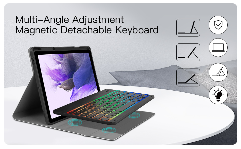 Backlit Keyboard Case for SamsungGalaxyTab S8+ S7 FE S7