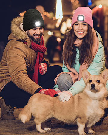 LED beanie with light