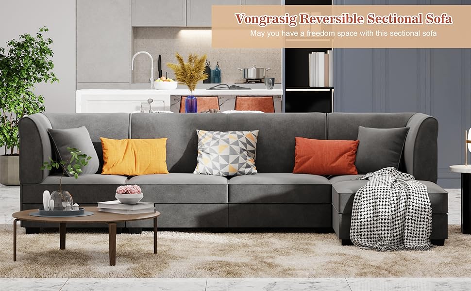 Vongrasig 5 Pieces Modular Sectional Sofa Couch with