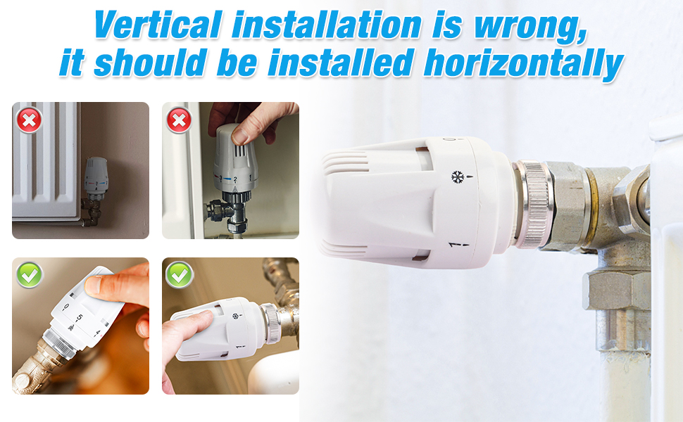 DAJASD Thermostatic Radiator Valve Head, 4PCS M30 x 1.5 Radiator Valve