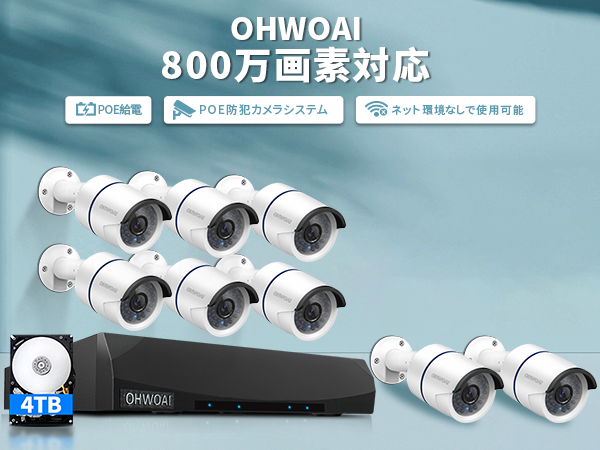 防犯カメラ 4K 見守りカメラ POE 屋外 屋内 フルカラー 800万画素 楽天市場】【4K 800万画素・双方向通話・130°超広角】防犯カメラ