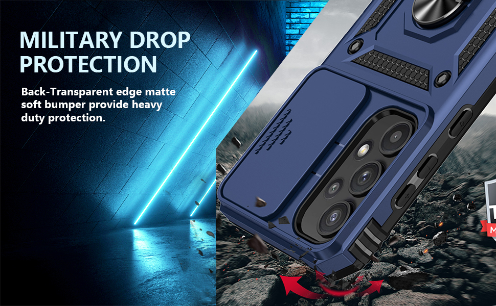 Samsung Galaxy A35 5G Military-Grade 2nd gen with Slide Camera Lens Cover Magnetic Ring Holder Case