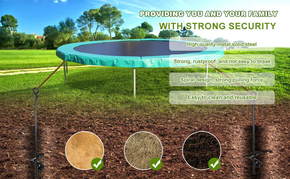 18” Ground Anchors, 3" Wide Helix Earth Anchors Ground Stakes Heavy