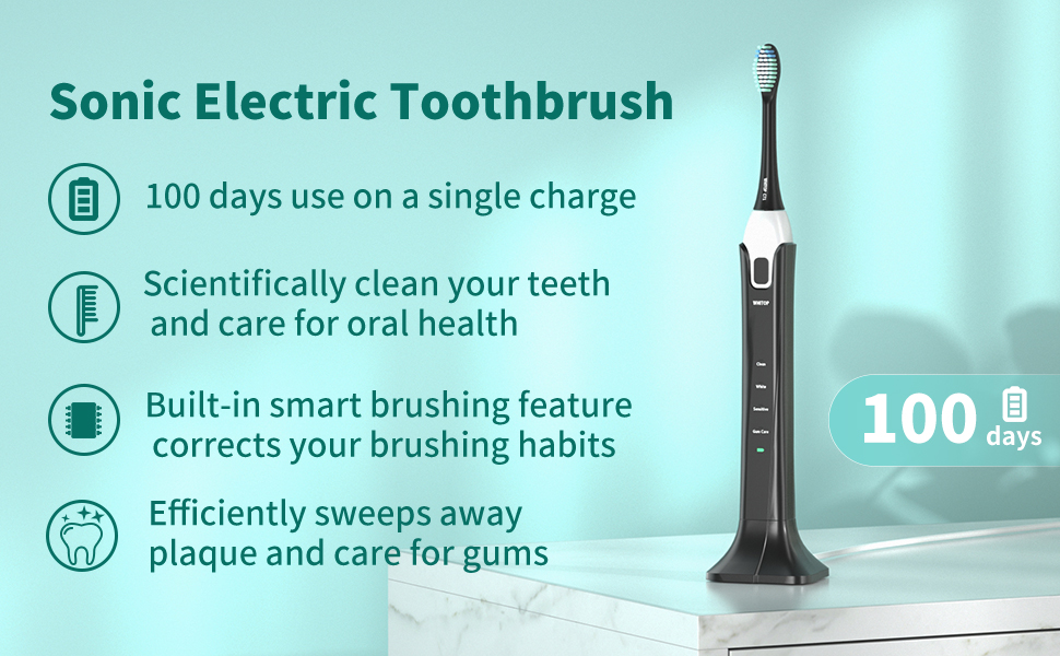 Smart Travel Rechargeable Sonic Electric Toothbrush For Women Lady Teens Girls