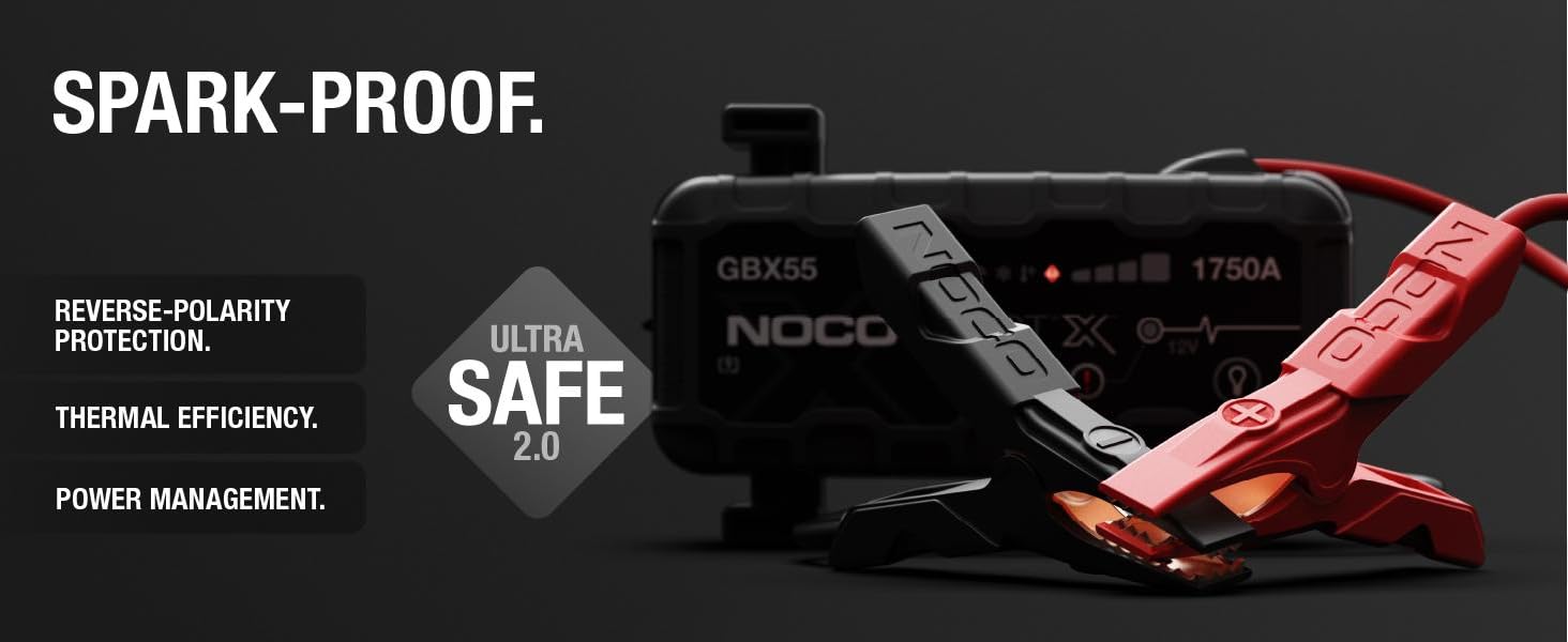 jump starter car battery charger jumper cables pack lithium portable marine boat li ion ultrasafe