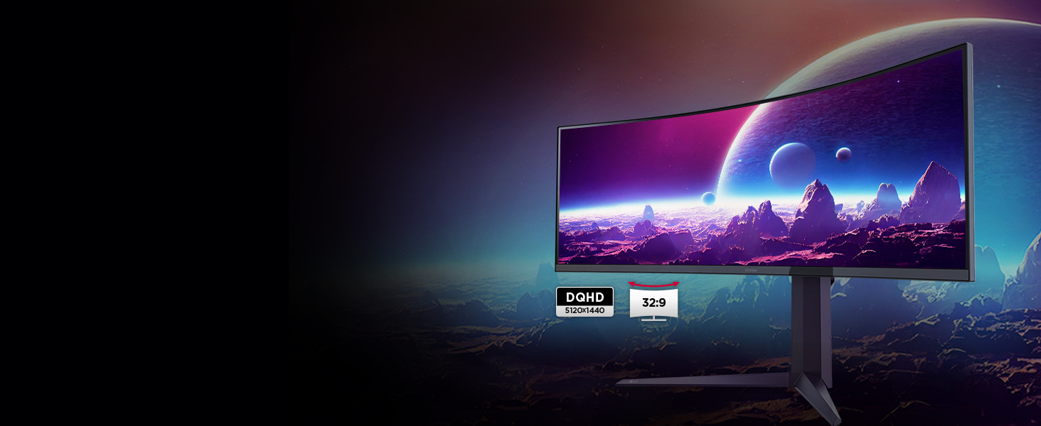 LG Electronics 45GR65DCB Ultragear™ DQHD 44,5" , 5120 x 1440, 329, AMD FreeSync™, HDR10, 95