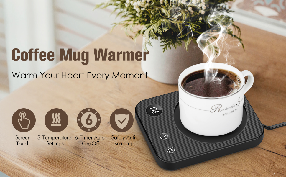 Mug Warmer, Coffee Warmer for Desk 3 Temp Settings Coffee