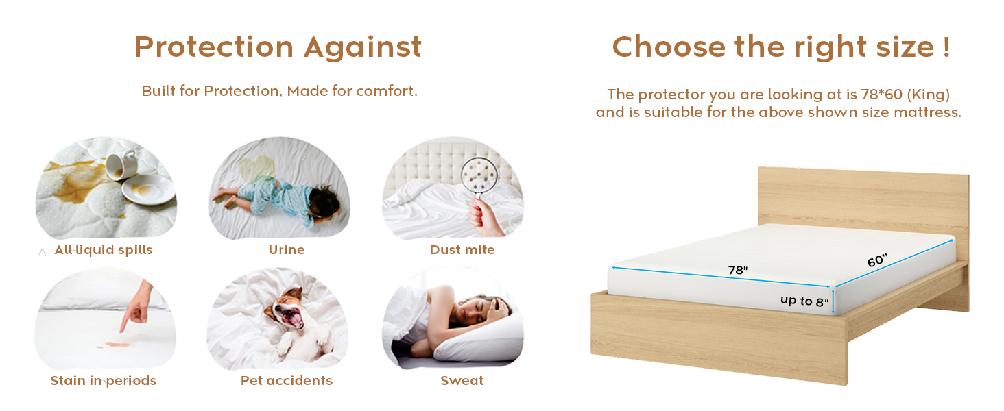 Ayka Waterproof Queen Mattress Protector - 100% Cotton -27
