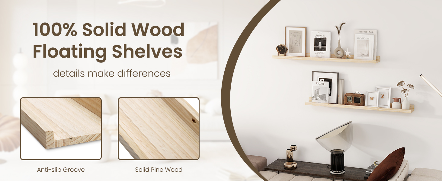 Fun Memories Picture Ledge Shelves, 55 inch Floating