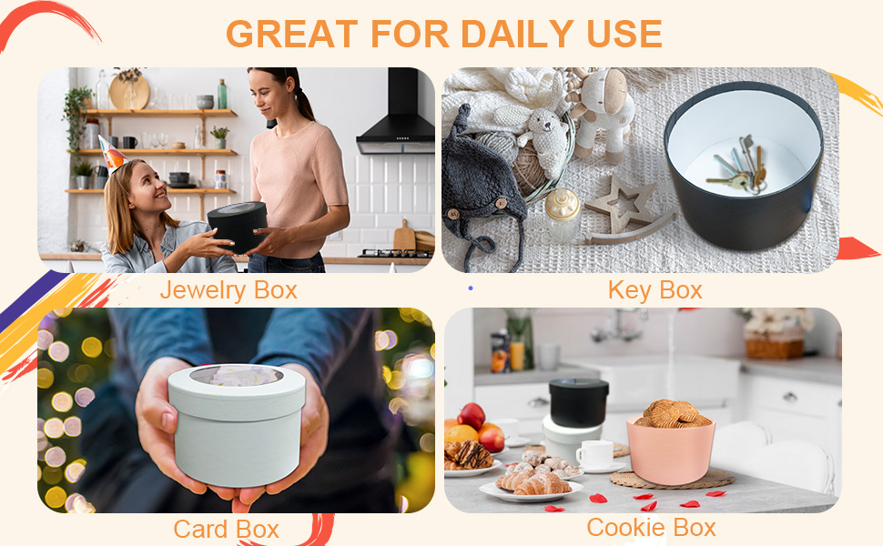 Aubiu Round Nesting Gift Boxes with Clear Lid,Gift Boxes