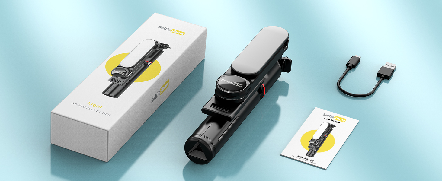 Stable Selfie Stick Tripod with Fill Light