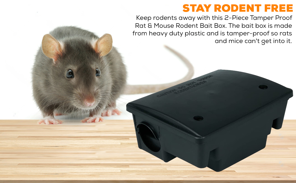 ZENO Rat Trap Box 2 Piece Humane Rat Bait Box Tamper Proof