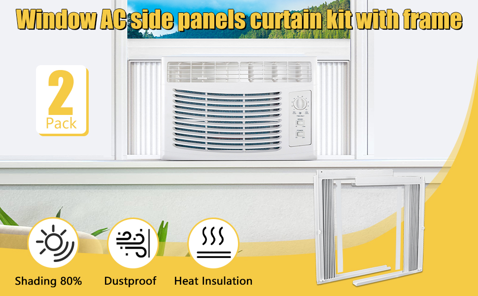 Powrocket Window AC Side Panel with Frame Set,Air