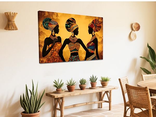 Amazon.com: ZXHYWYM African American Woman Wall Art Black