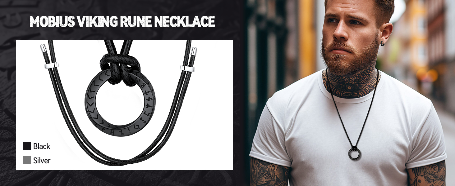 adjustable black braided leather chain necklace for men women norse viking amulet jewelry