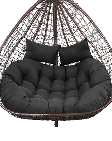 black double egg chair cushion