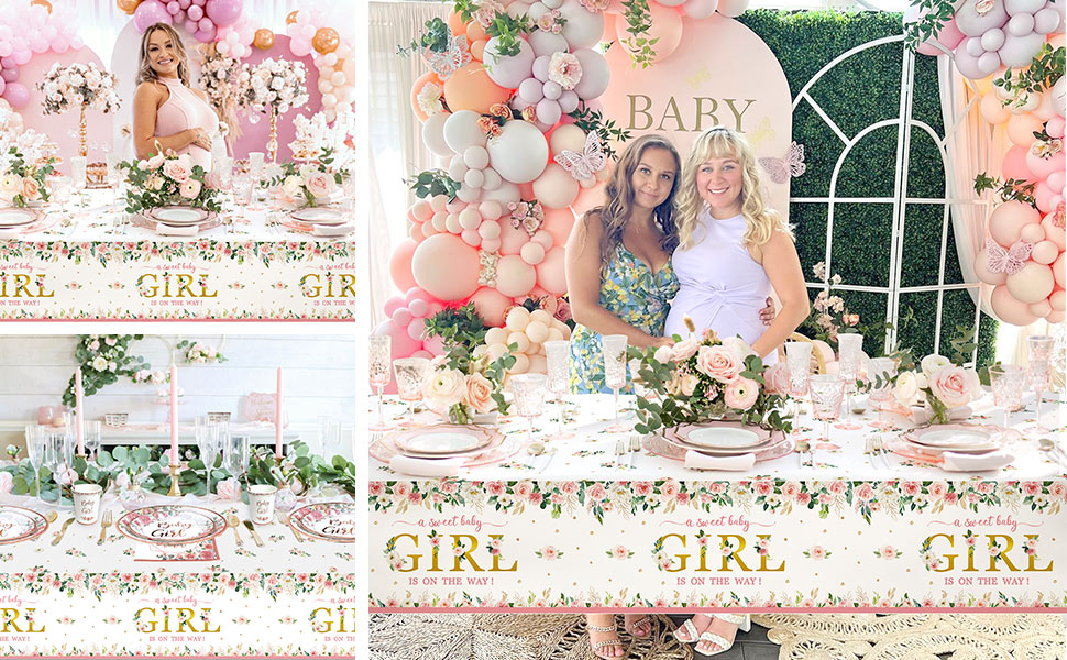 Lopeastar 3 Pieces Baby Shower Tablecloth Tablecovers Party
