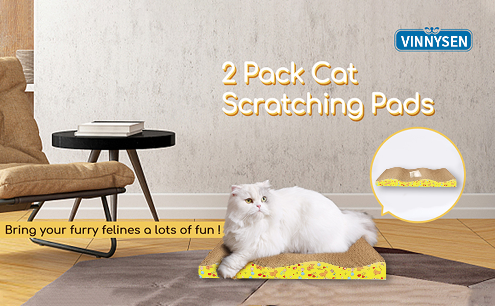 VINNYSEN Cat Scratch Pad, 2 Pack Premium Reversible Scratching