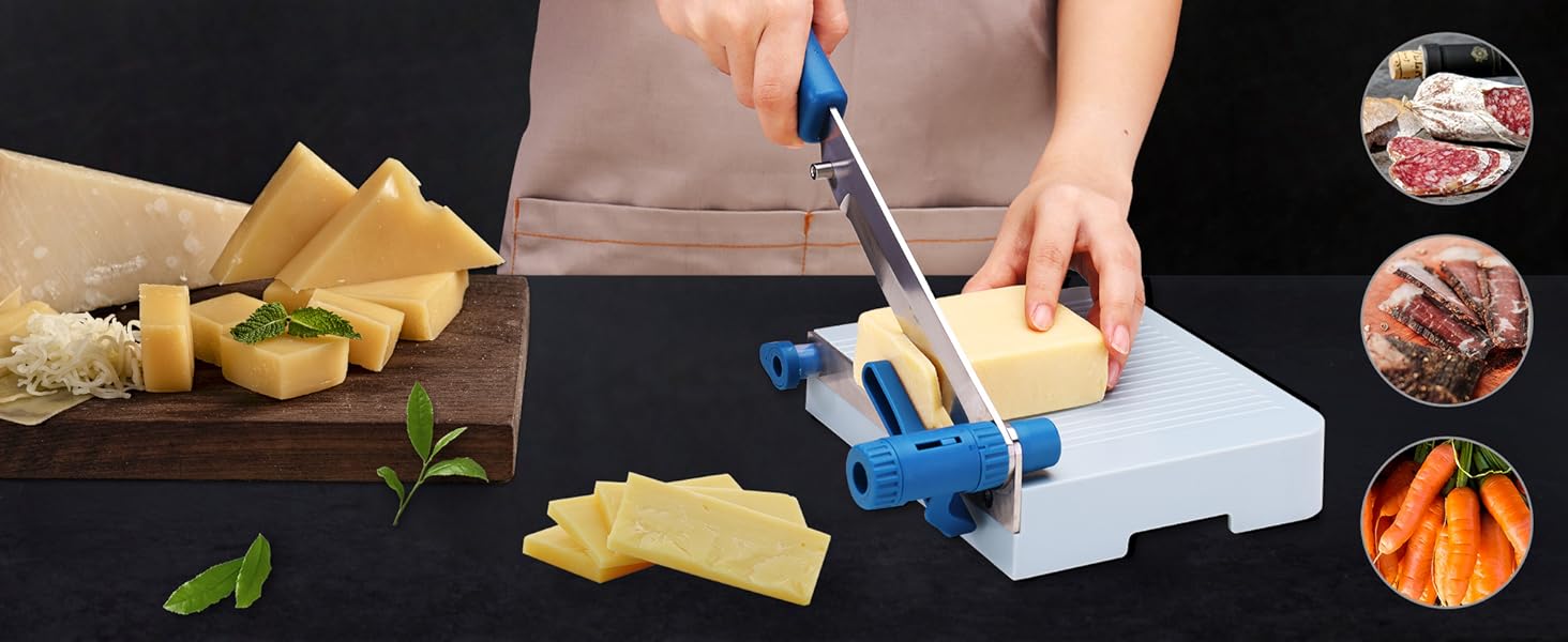 KITCHENDAO Multipurpose Cheese Slicer Cutter with Board for Arthritic and Weak Hands
