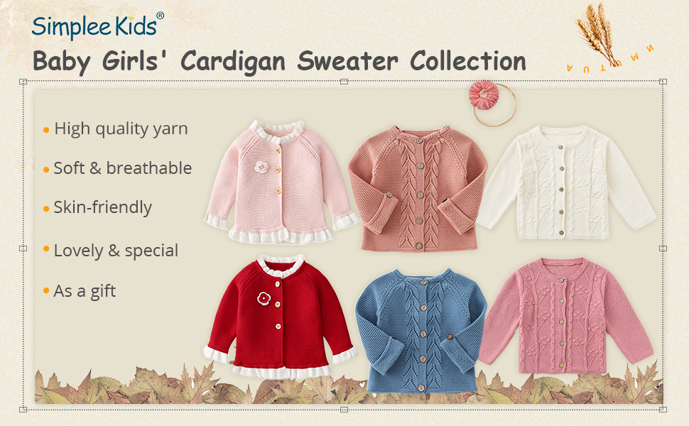 Simplee kids Baby Girls' Fall Winter Cardigan Sweaters 