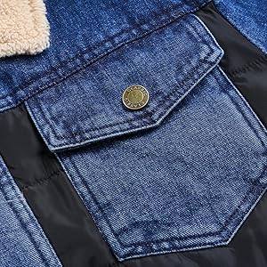 cargo truck jacket mens muliti pockets winter warm coat denim jacket fleece outwear