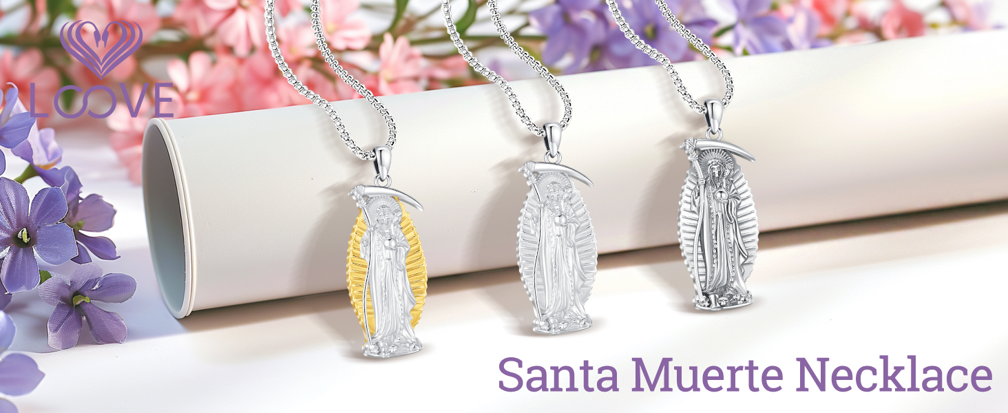 santa muerte necklace