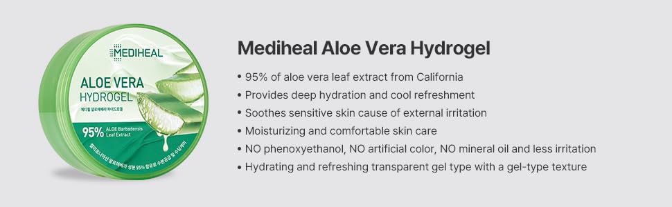 Hydrogel, Aloe Vera, soothing, calming, gel, soothing gel, aloe vera 95%, Sensitive skin