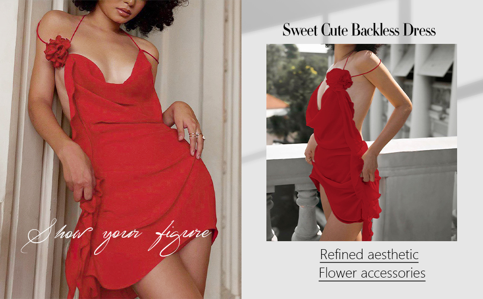 deep v-neck strap dress