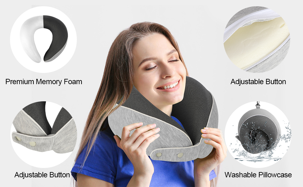 AYhome Travel Pillow, Memory Foam Neck Pillow for Travel, Soft Neck